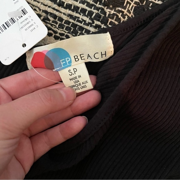 NWT Free People Beach Livia Mini Dress One Sleeve in Black - Picture 7 of 9